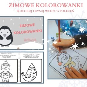Zimowe Kolorowanki – Koloruj i Rysuj Według Poleceń